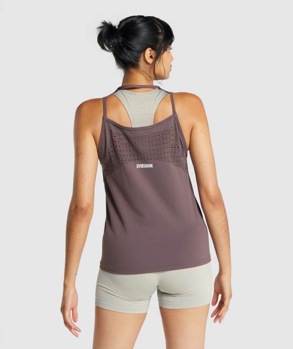 Damske Tielko Gymshark Energy Seamless Loose Vest Hnede | JC9076135